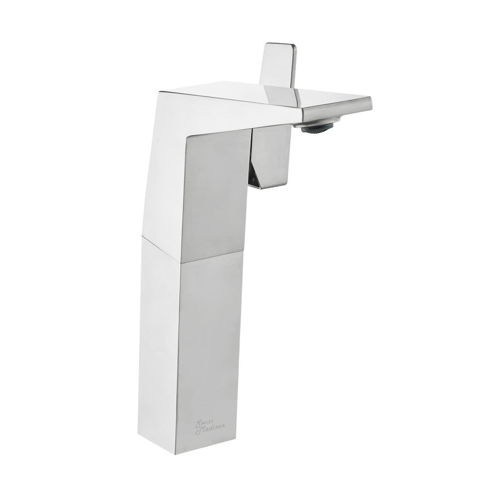 Swiss Madison Carre Single Hole, Single-Handle, High Arc Bathroom Faucet in Chrome