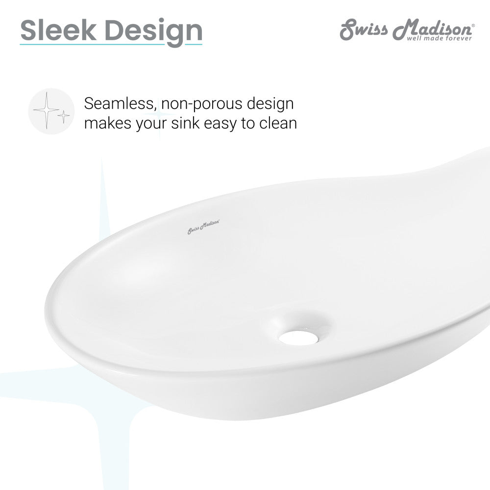 Swiss Madison Daxton Glossy White Ceramic Specialty Vessel Sink 25.5 in