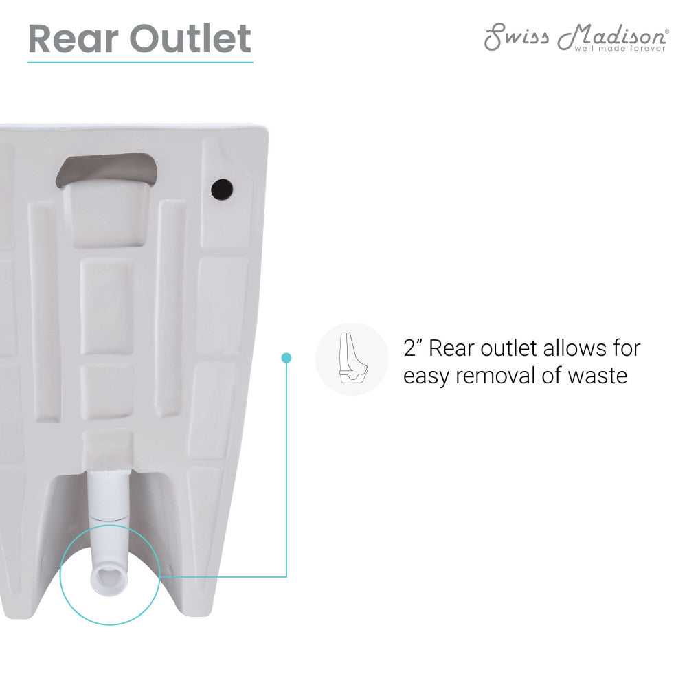Swiss Madison Voltaire Waterless Urinal in White