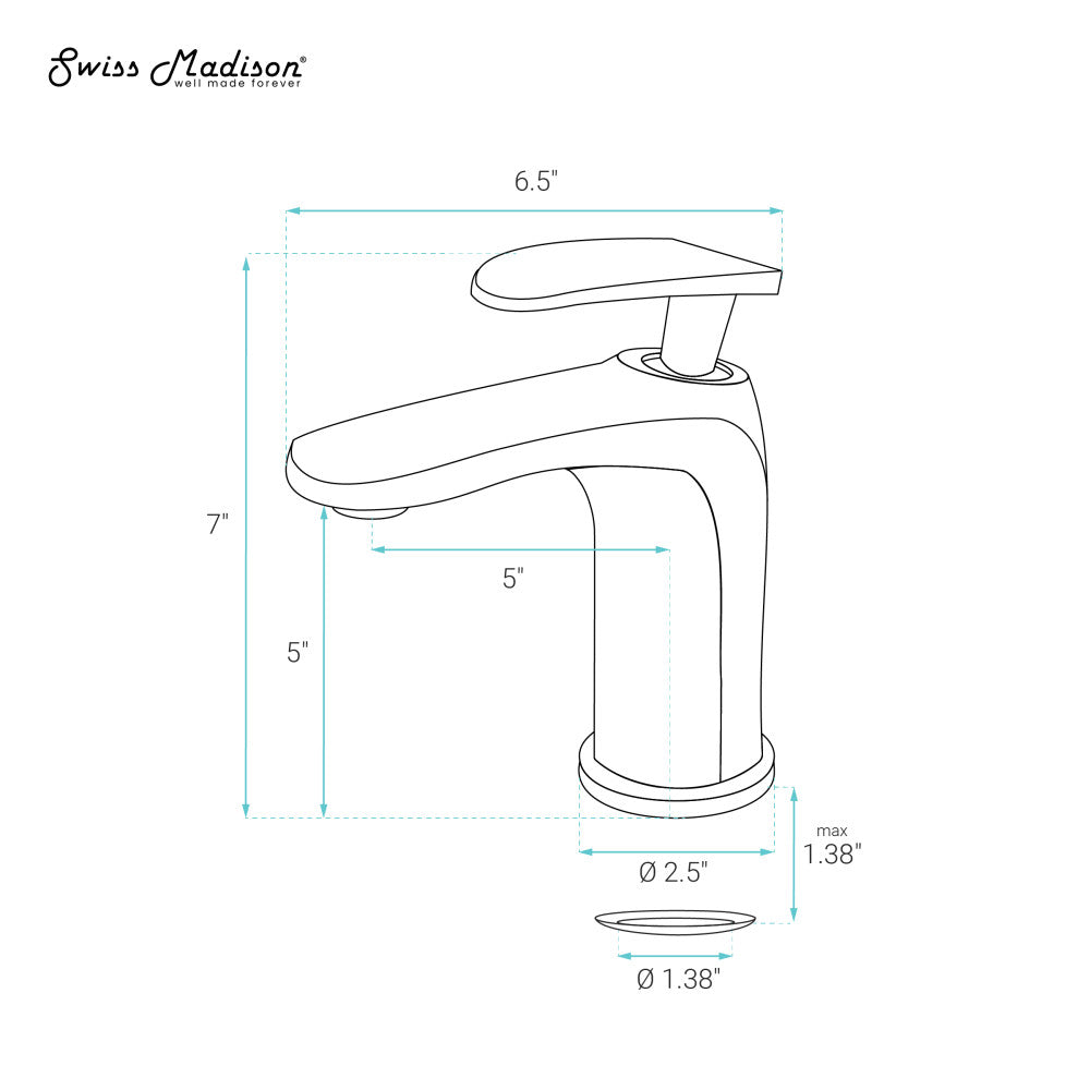 Swiss Madison Sublime Single Hole, Single-Handle, Bathroom Faucet in Oil Rubbed Bronze