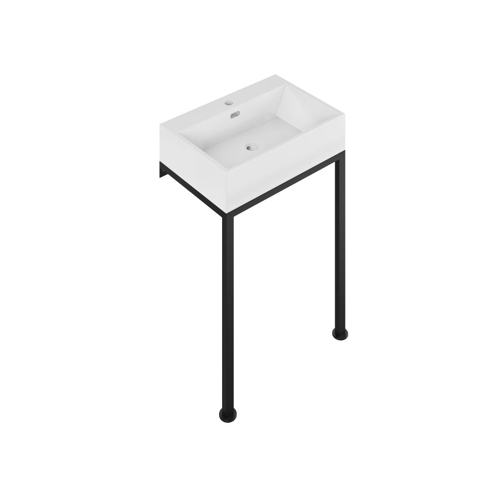 Swiss Madison Concorde 24" Rectangle Console Sink with Matte Black Legs