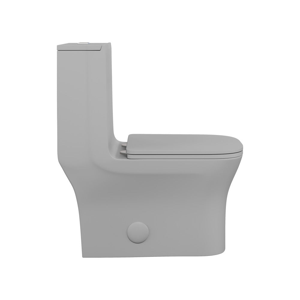 Swiss Madison Concorde One Piece Square Toilet Dual Flush in Matte Grey 1.1/1.6 gpf