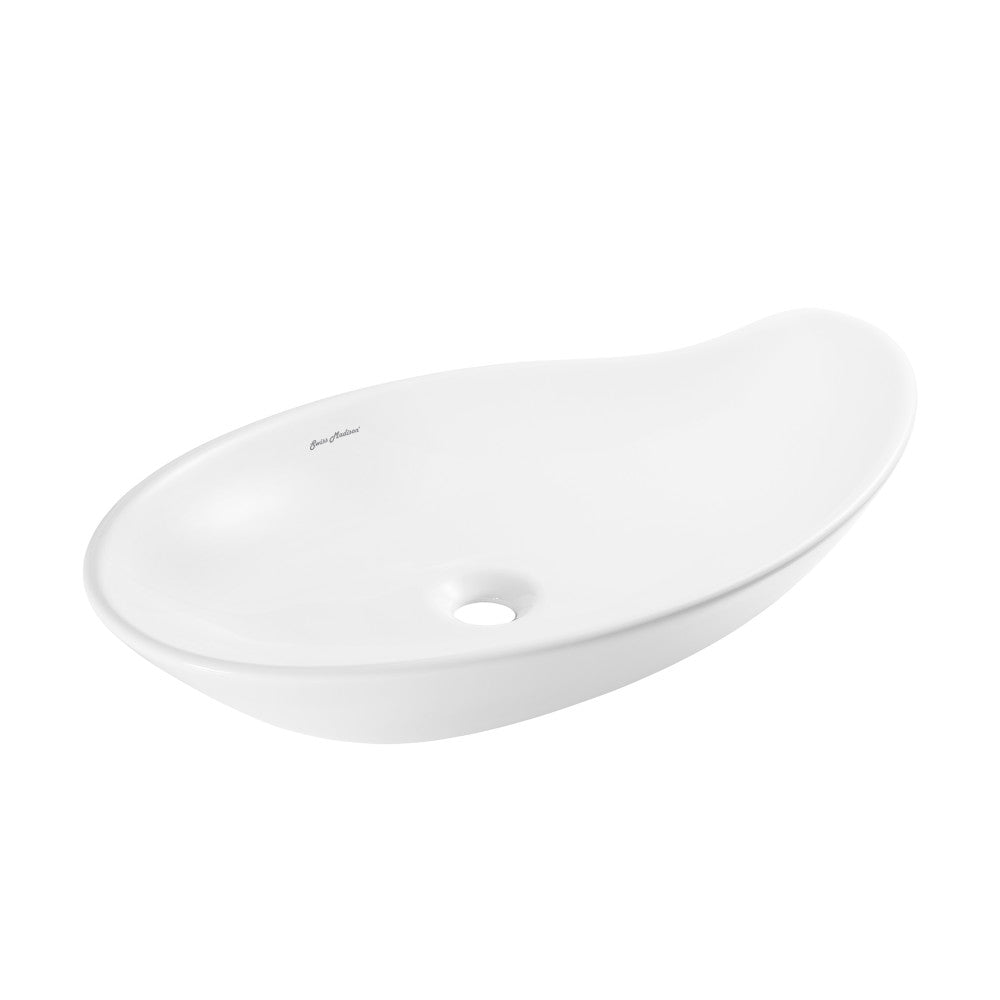 Swiss Madison Daxton Glossy White Ceramic Specialty Vessel Sink 25.5 in