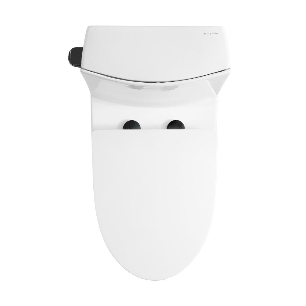 Swiss Madison St. Tropez One Piece Elongated Toilet Side Flush 1.28 gpf with Black Hardware