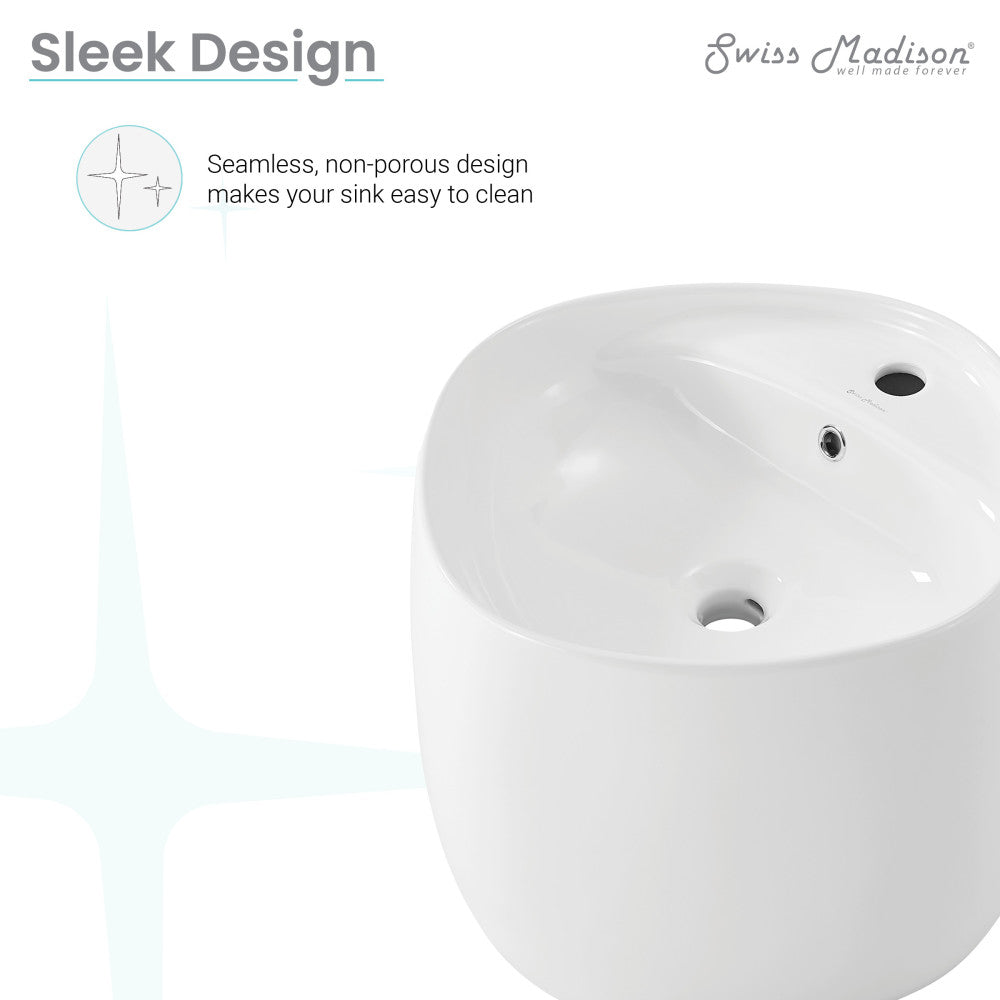 Swiss Madison Ivy 18 in. Ceramic Glossy White Wall Mount Sink