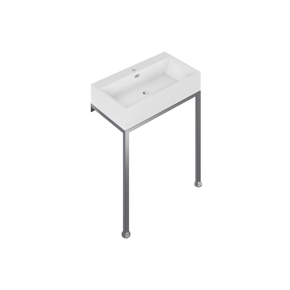 Swiss Madison Concorde 30" Rectangle Console Sink with Matte Silver Legs