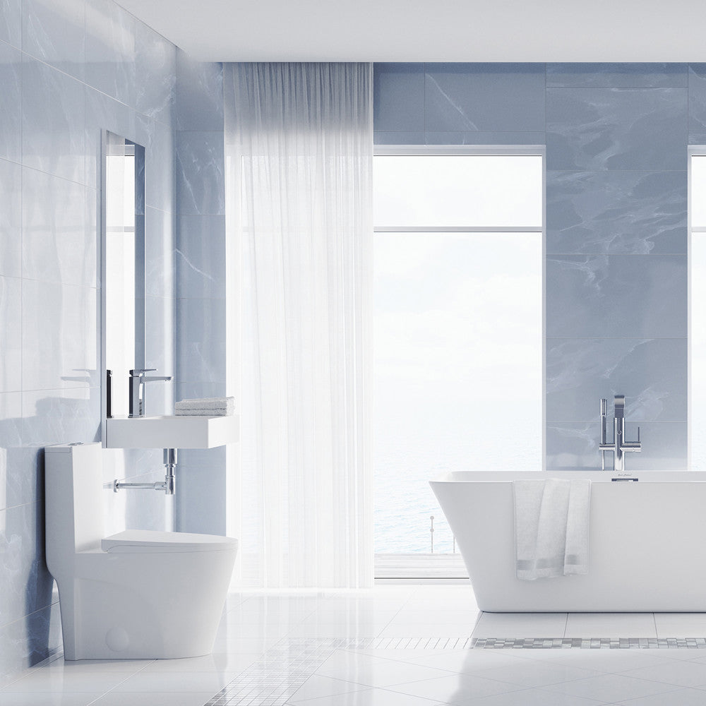 Swiss Madison St. Tropez One-Piece Elongated Toilet Vortex Dual-Flush in Matte White 1.1/1.6 gpf