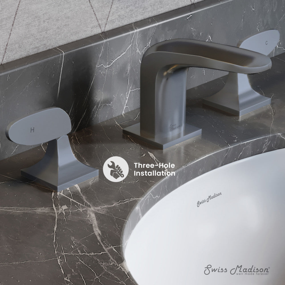 Swiss Madison Chateau 8 in. Widespread, 2-Handle, Bathroom Faucet in Gunmetal Grey