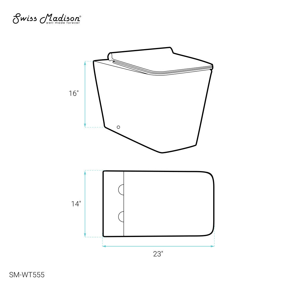 Swiss Madison Concorde Back-to-Wall Square Toilet Bowl