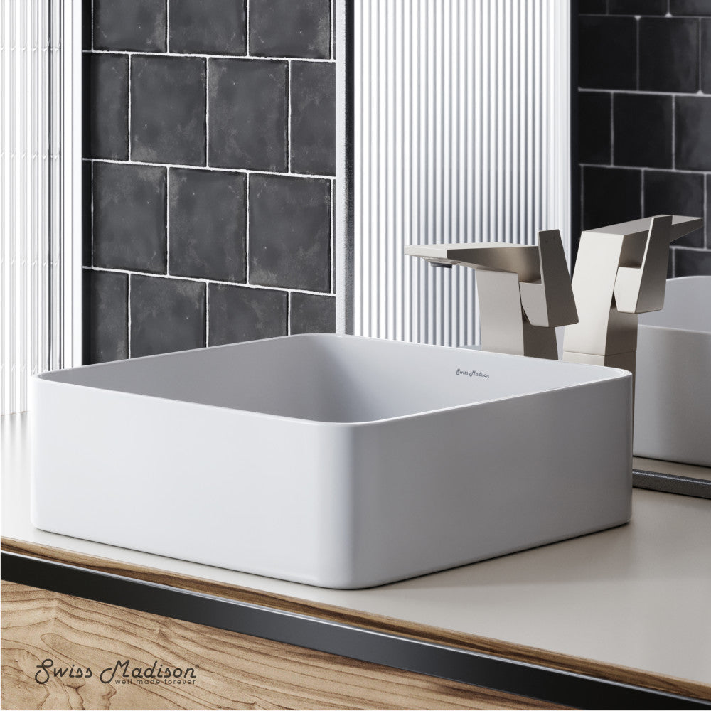 Swiss Madison Concorde Ceramic Square Vessel Sink