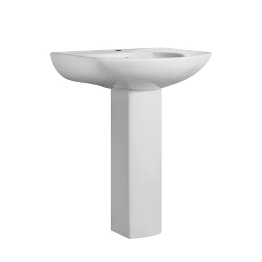 Swiss Madison Chateau Pedestal Bathroom Sink Round Single Faucet Hole