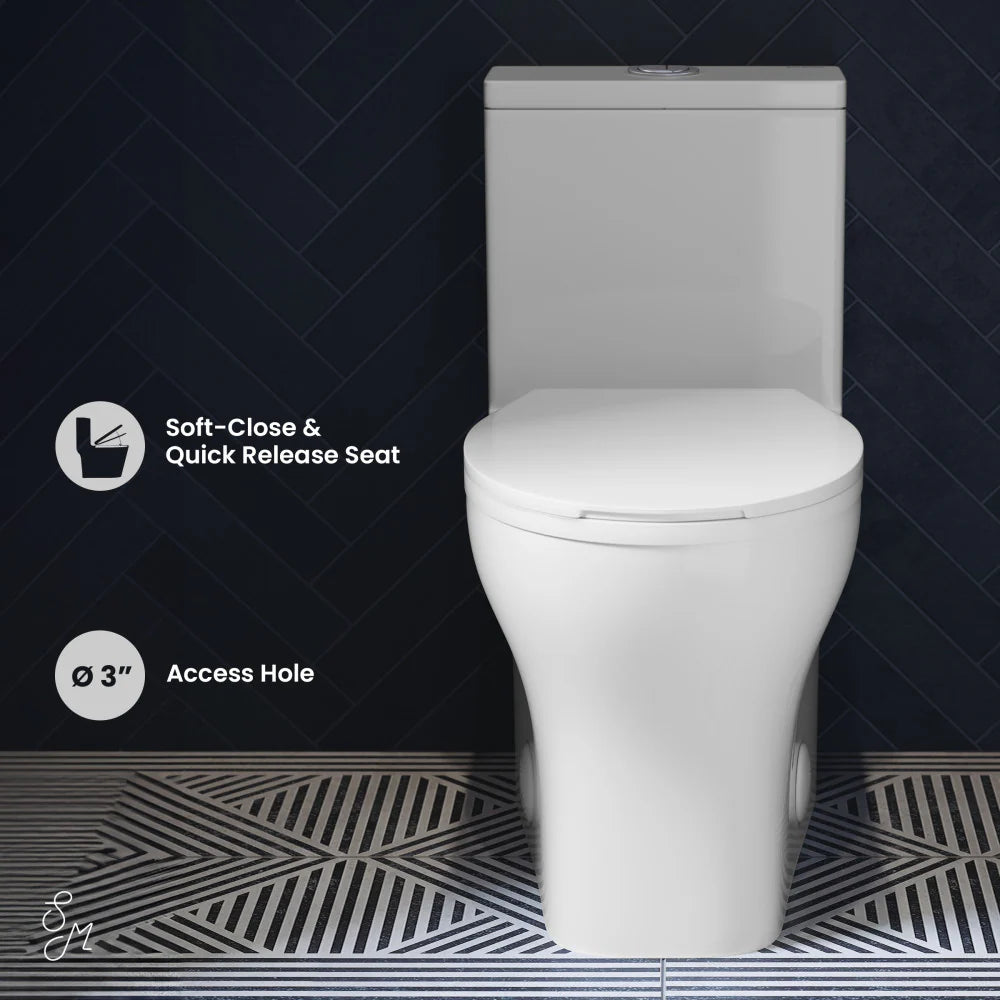 Swiss Madison Sublime III One-Piece Round Toilet Vortex™ Dual-Flush 0.95/1.26 gpf