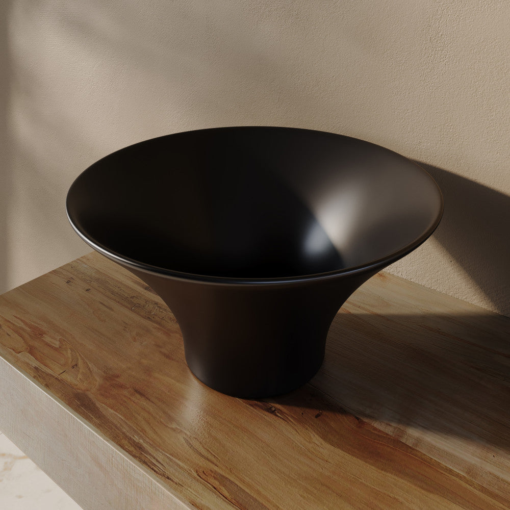 Swiss Madison Ivy 16.5" Round Vessel Sink in Matte Black