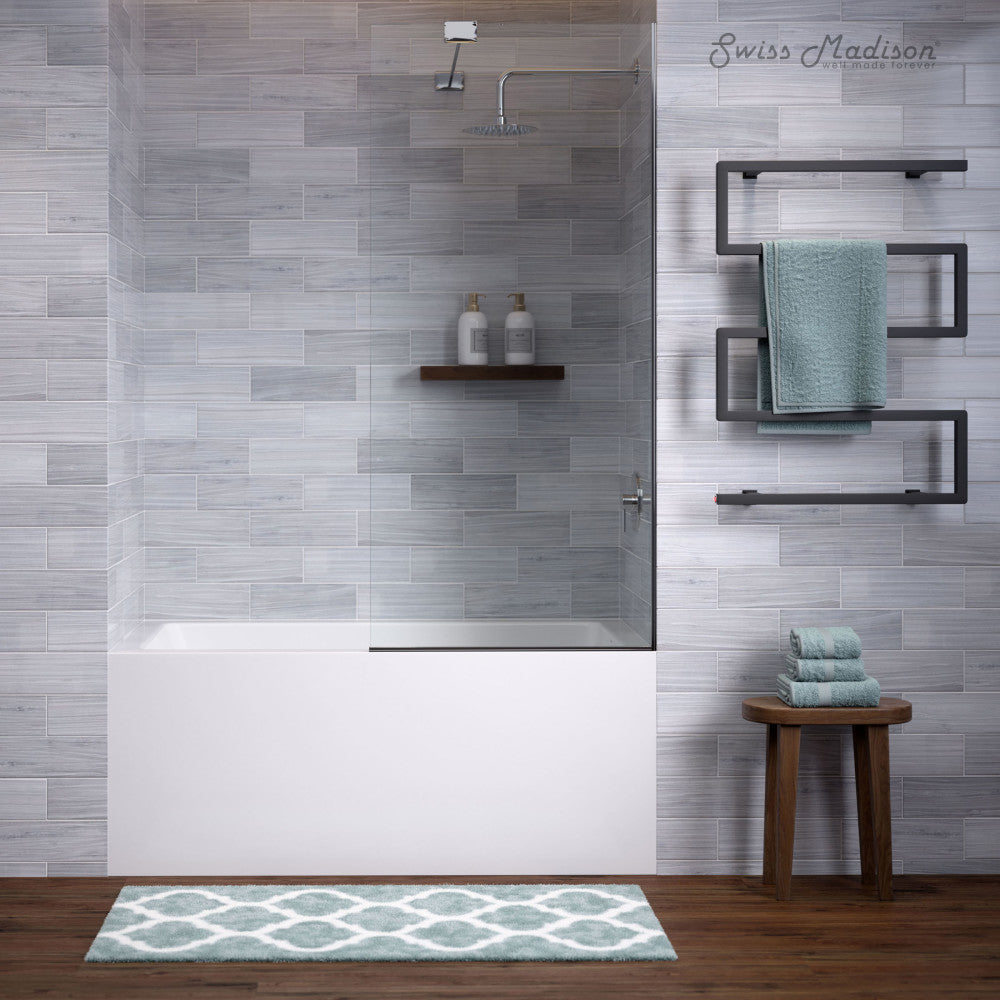 Swiss Madison Voltaire 54 x 30 Skirted Right Drain Soaking Alcove Bathtub in Glossy White