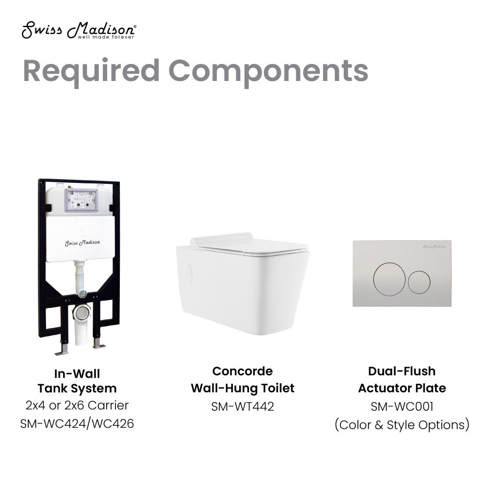 Swiss Madison Concorde Wall-Hung Square Toilet Bowl
