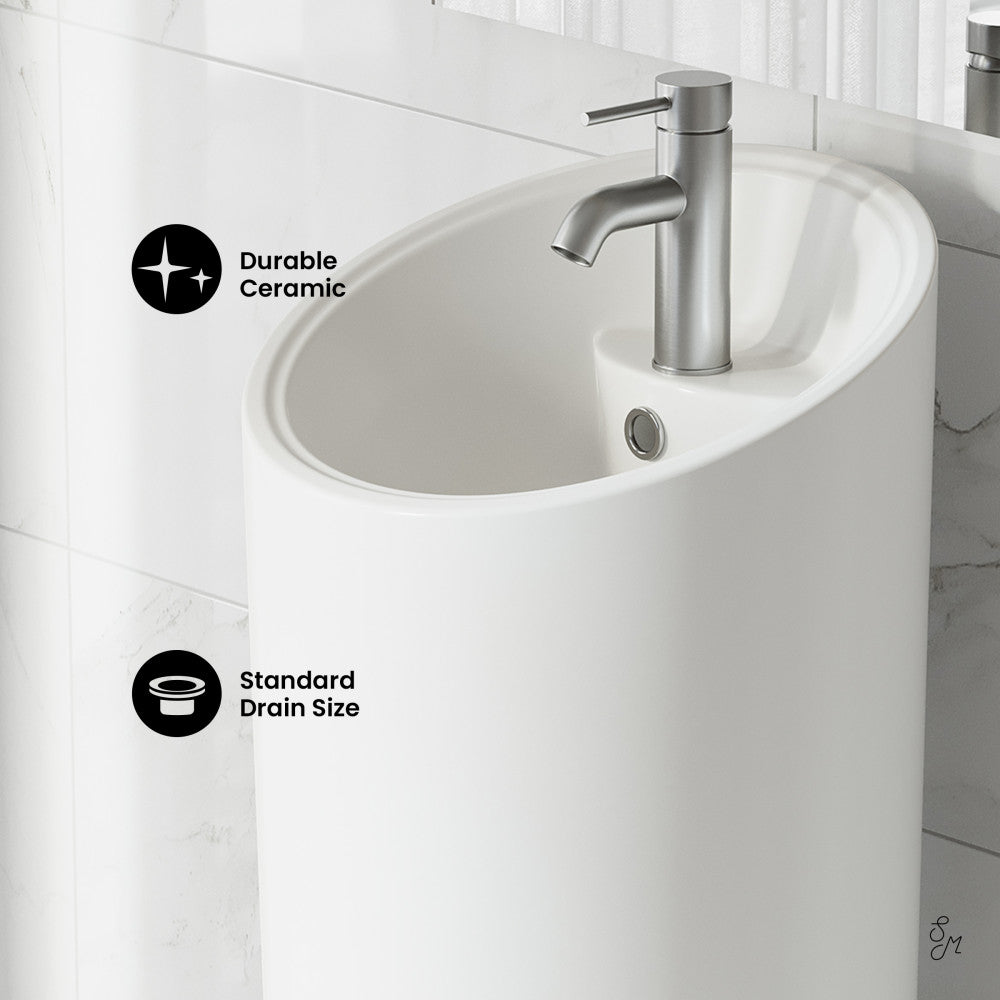 Swiss Madison St. Tropez Circular One Piece Pedestal Sink