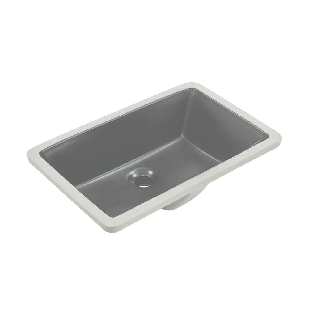 Swiss Madison Voltaire 21" Rectangular Ceramic Undermount Bathroom Sink in Matte Gray