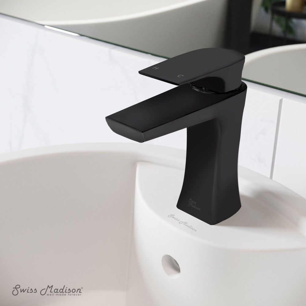 Swiss Madison Monaco Single Hole, Single-Handle, Bathroom Faucet in Matte Black