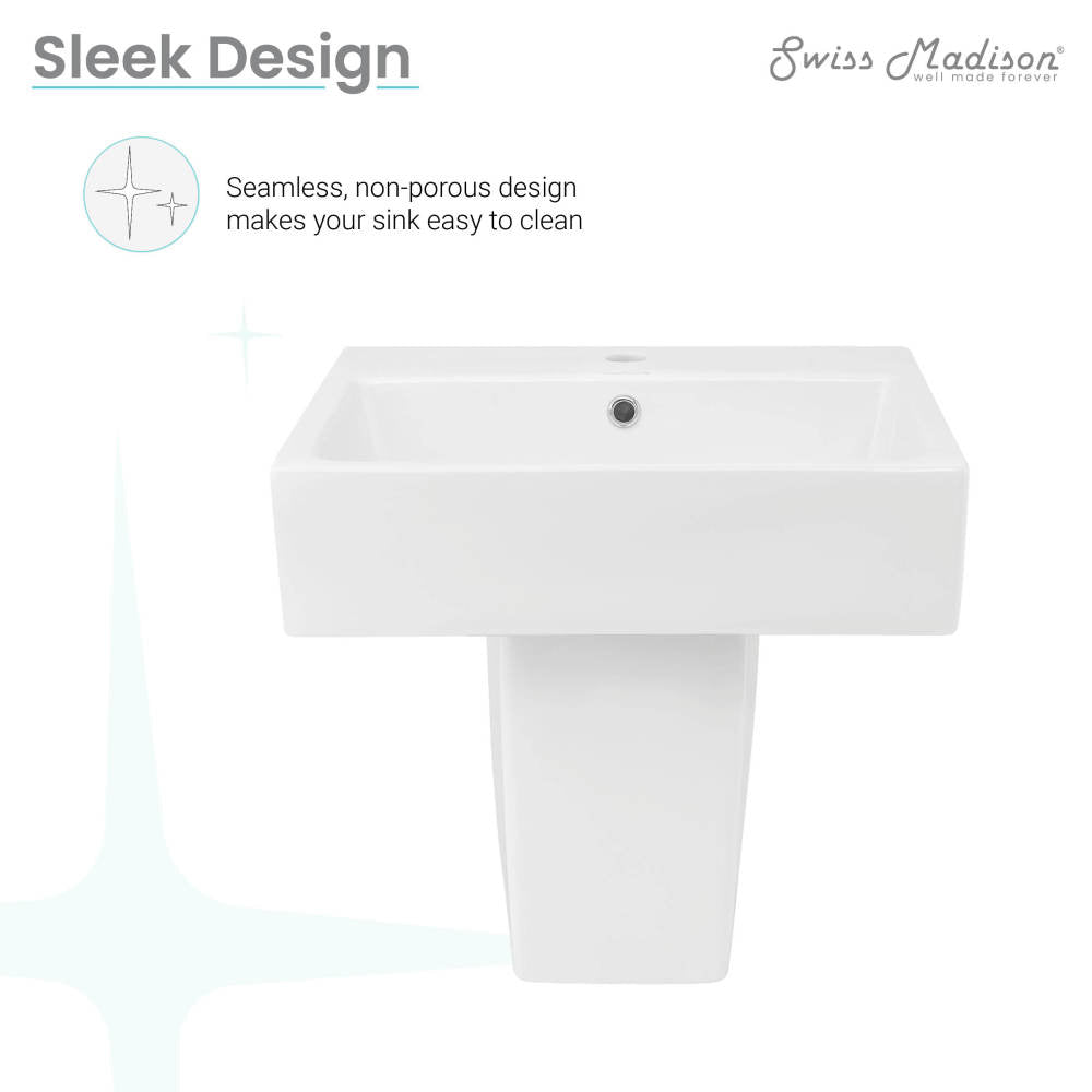 Swiss Madison Concorde 21" Two-Piece Wall-Mount Bathroom Sink
