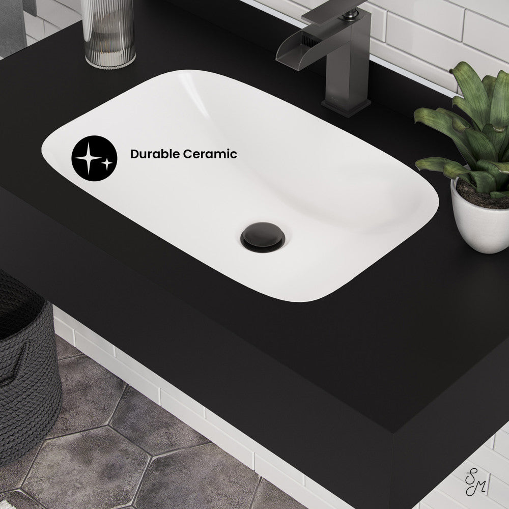 Swiss Madison Avancer 36'' Wall Mount Sink In Black Marquina