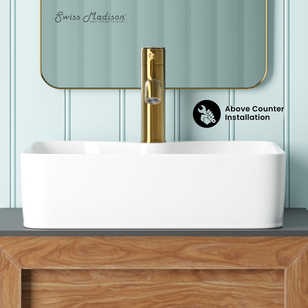 Swiss Madison Rennes 19" Vessel Sink in Glossy White