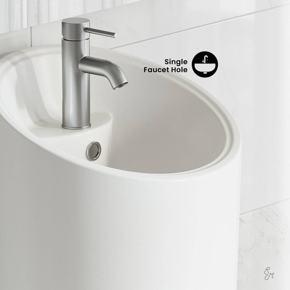 Swiss Madison St. Tropez Circular One Piece Pedestal Sink