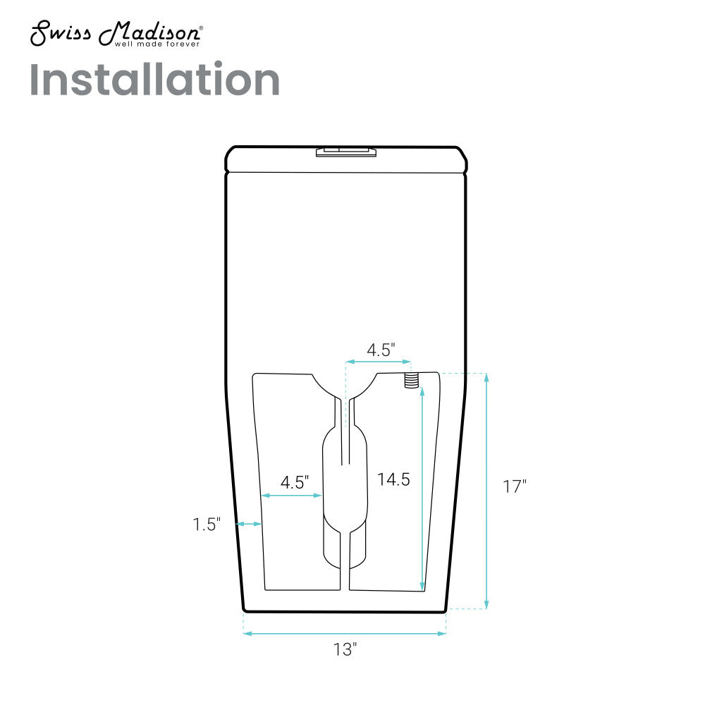 Swiss Madison Concorde One Piece Square Toilet Dual Flush 1.1/1.6 gpf in Matte White
