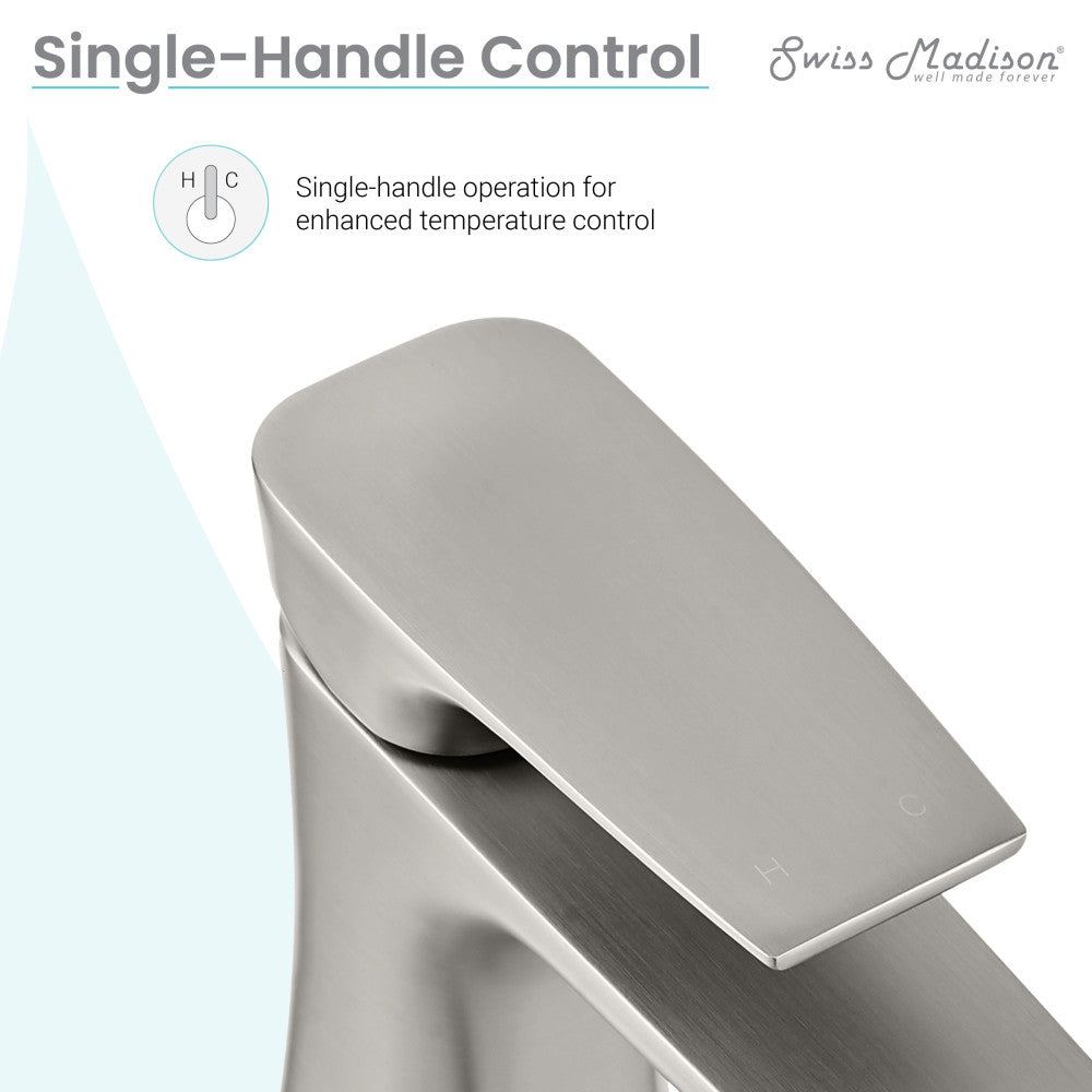 Swiss Madison Monaco Single Hole, Single-Handle, Bathroom Faucet in Brushed Nickel