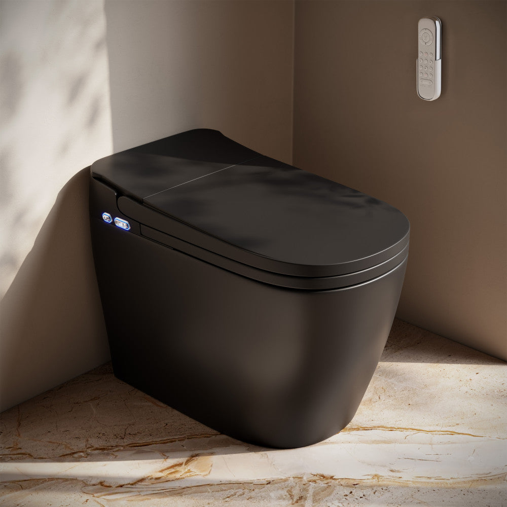 Swiss Madison Avancer One Piece Smart Toilet 1.28 GPF in Matte Black with Heated Bidet, Air Drying, Night Light, Foot Sensor