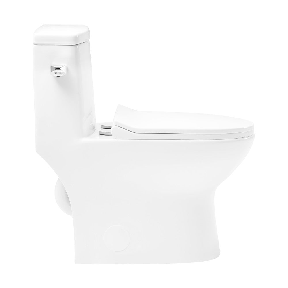Swiss Madison Ivy One-Piece Elongated Toilet Left Side Flush, 10" Rough-In 1.28 gpf