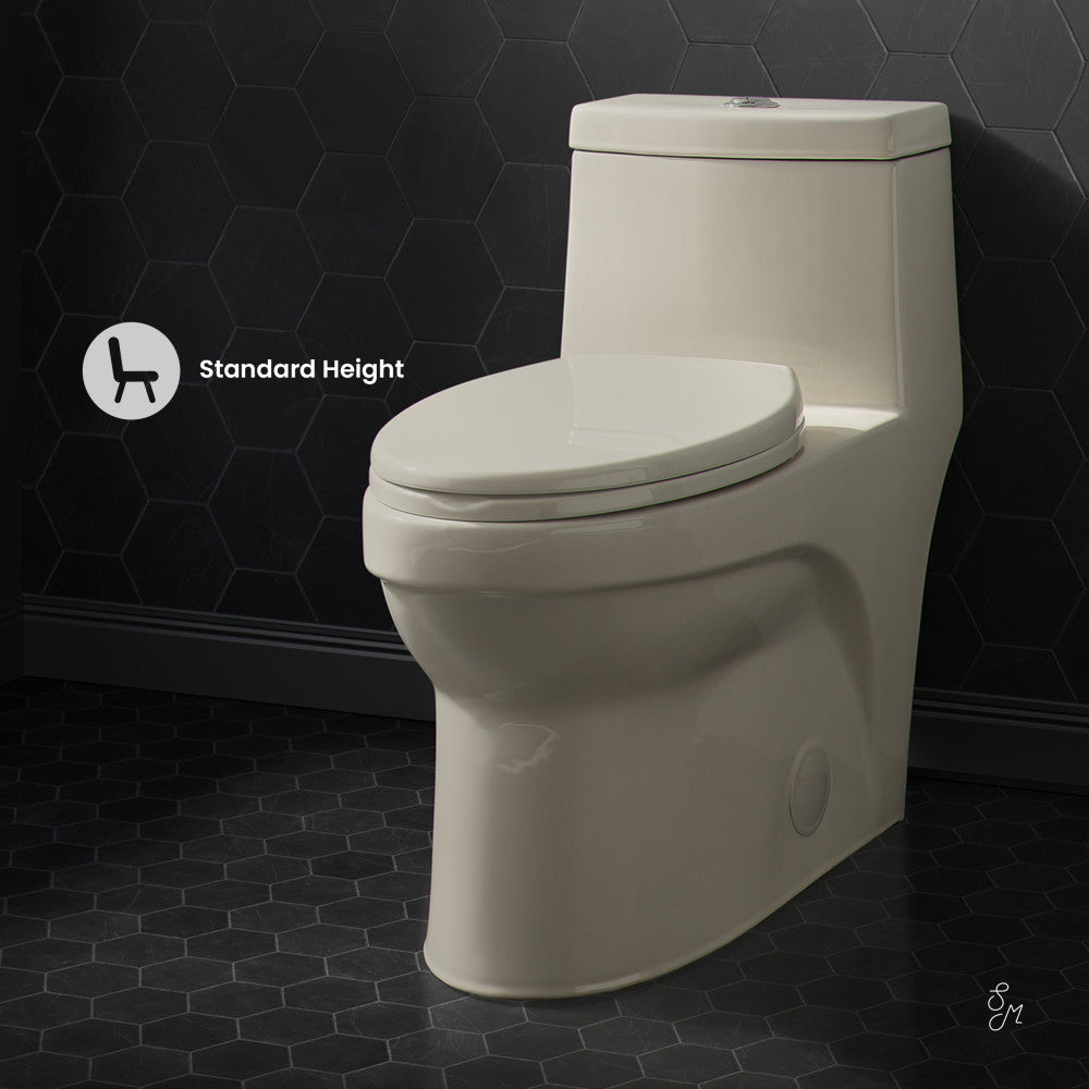 Swiss Madison Virage One Piece Elongated Dual Flush Toilet 1.1/1.6 gpf in Bisque
