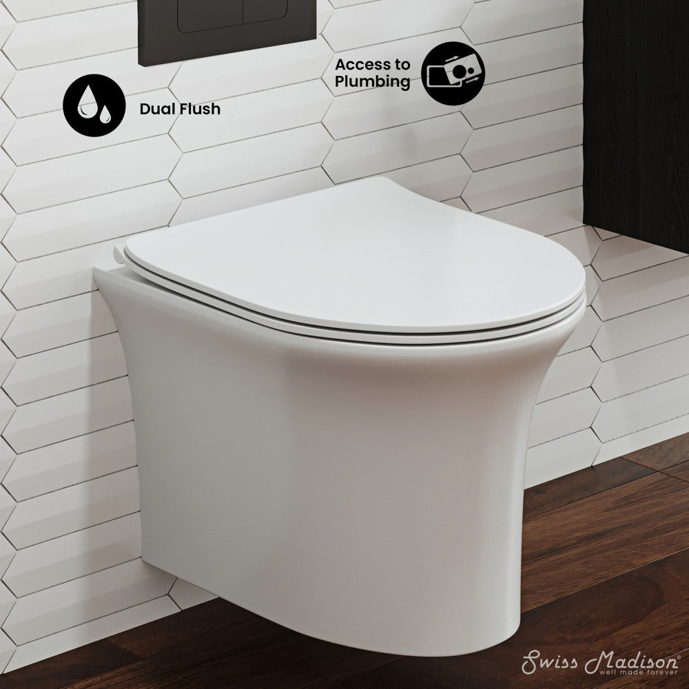 Swiss Madison Cascade Wall-Hung Elongated Toilet Bowl