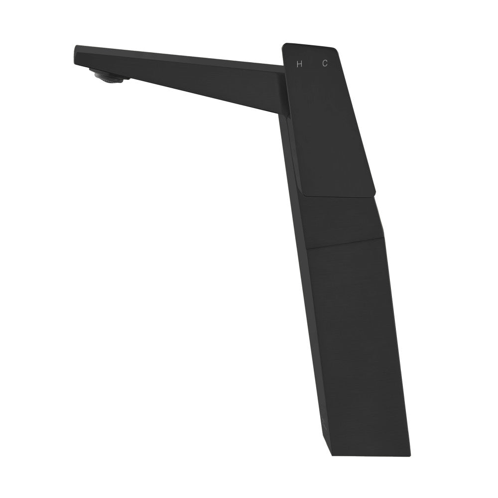Swiss Madison Carre Single Hole, Single-Handle, High Arc Bathroom Faucet in Matte Black