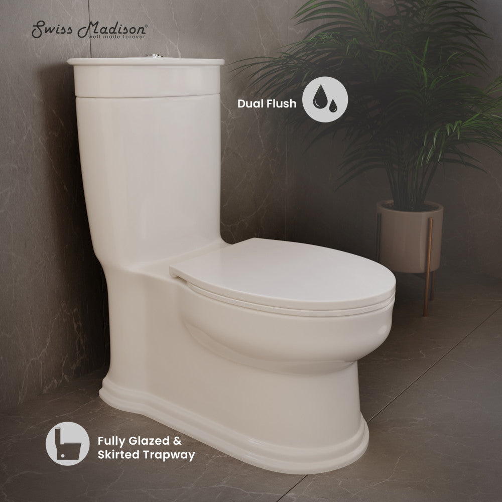 Swiss Madison Santorini One-Piece Elongated Toilet Dual-Flush 1.1/1.6 gpf