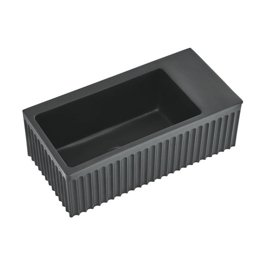 Swiss Madison Delice 24" Rectangle Wall-Mount Bathroom Sink in Matte Black