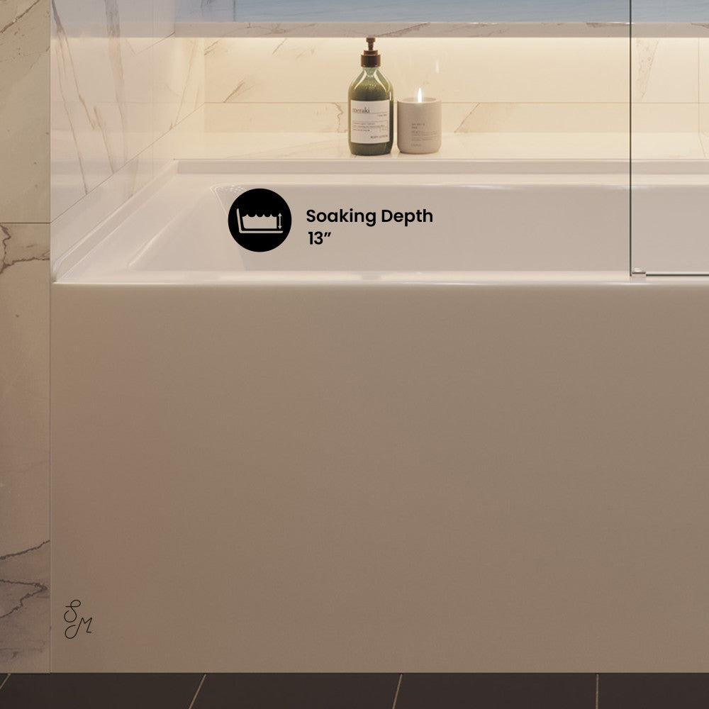 Swiss Madison Voltaire 60" x 32" Right-Hand Drain Alcove Bathtub with Apron