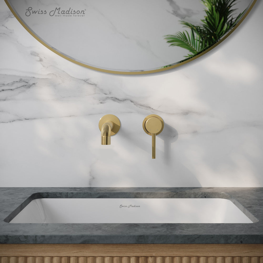 Swiss Madison Ivy Single-Handle Wall Mount Bathroom Faucet in Brushed Gold