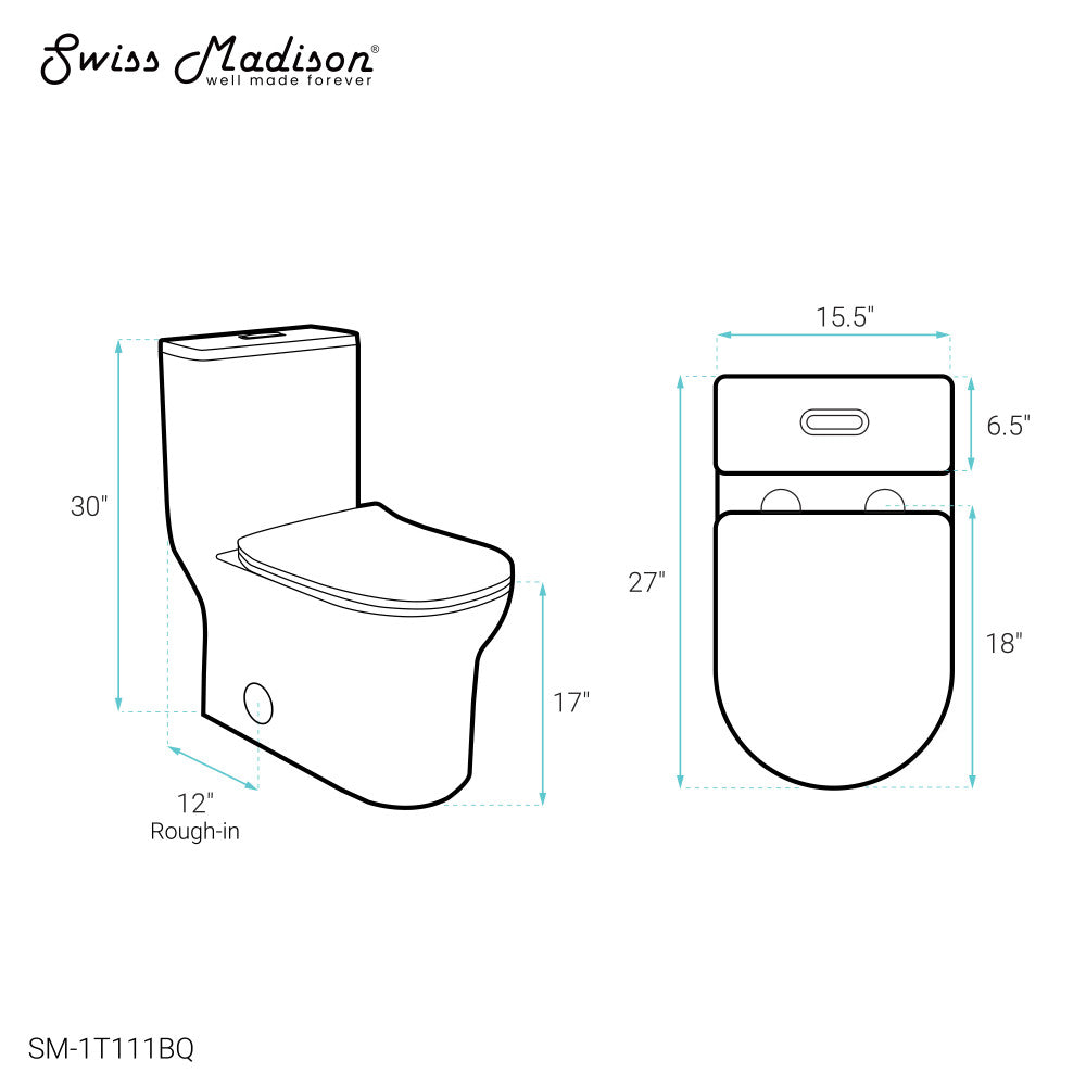 Swiss Madison Burdon One Piece Elongated Toilet Dual Flush 1.1/1.6 gpf in Bisque