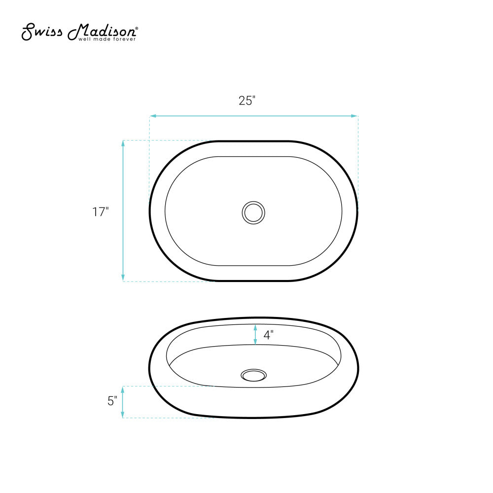 Swiss Madison Plaisir Oval Vessel Sink