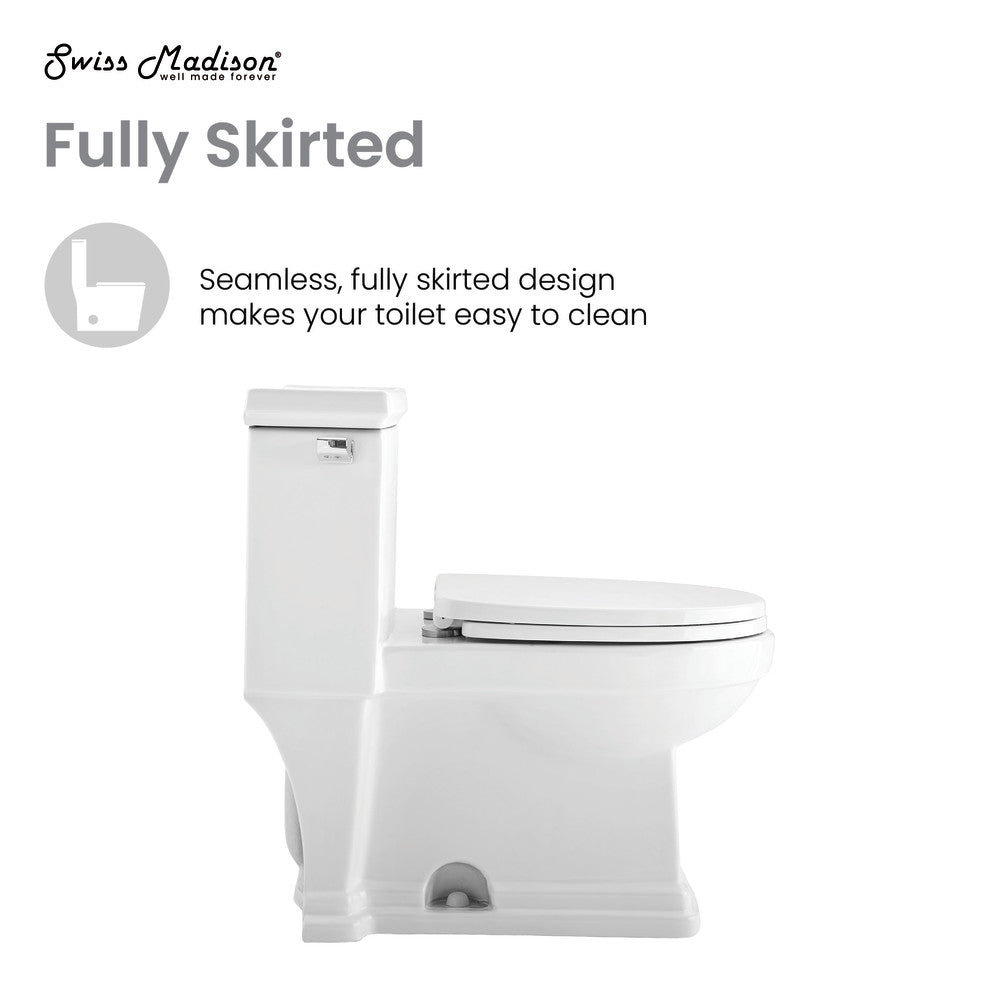Swiss Madison Voltaire One-Piece Elongated Toilet Side Flush 1.28 gpf