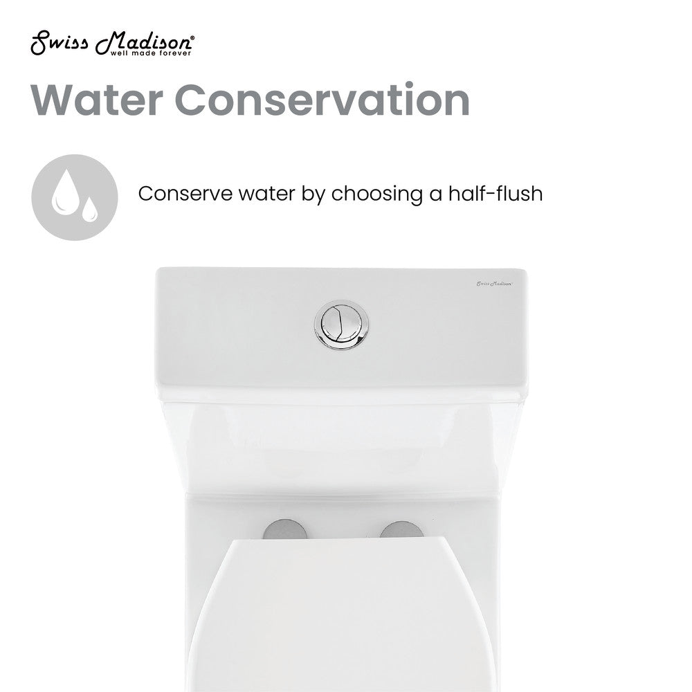 Swiss Madison Cache Two-Piece Elongated Toilet Dual-Flush 1.1/1.6 gpf
