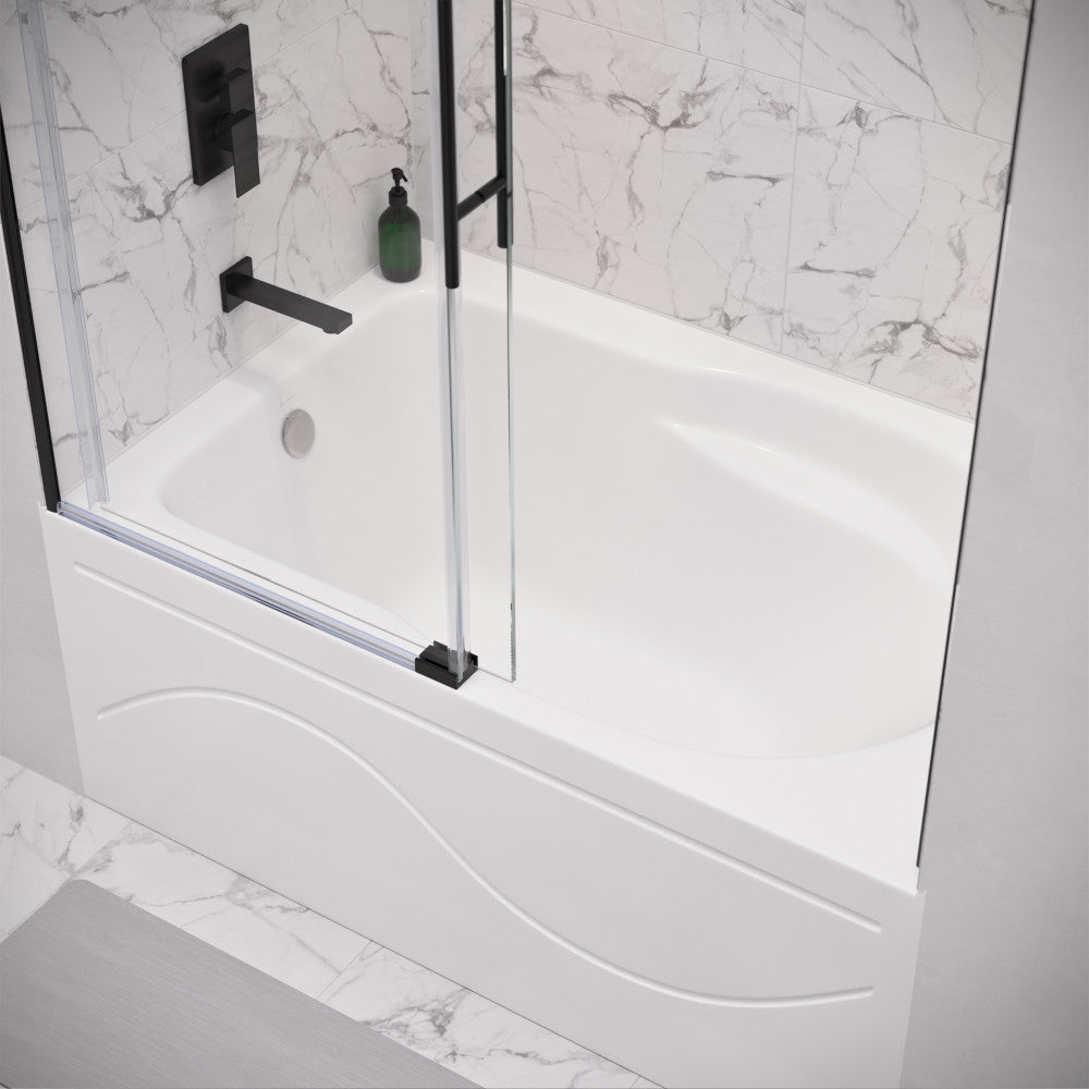 Swiss Madison Voltaire 48" x 30" Left-Hand Drain Alcove Integrated Armrest Bathtub with Apron