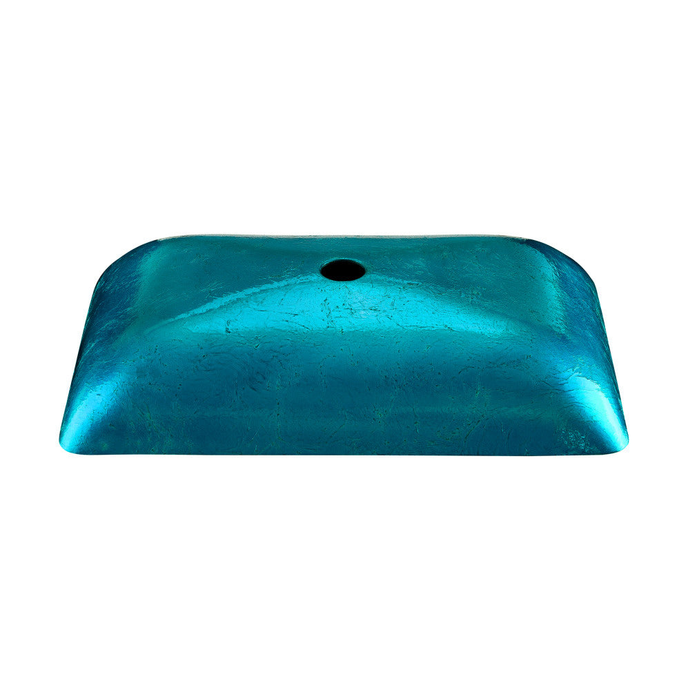 Swiss Madison Cascade Rectangular Glass Vessel Sink with Faucet, Ocean Blue