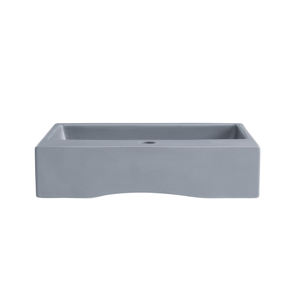 Swiss Madison Claire 20" Rectangle Ceramic Vessel Sink in Matte Grey