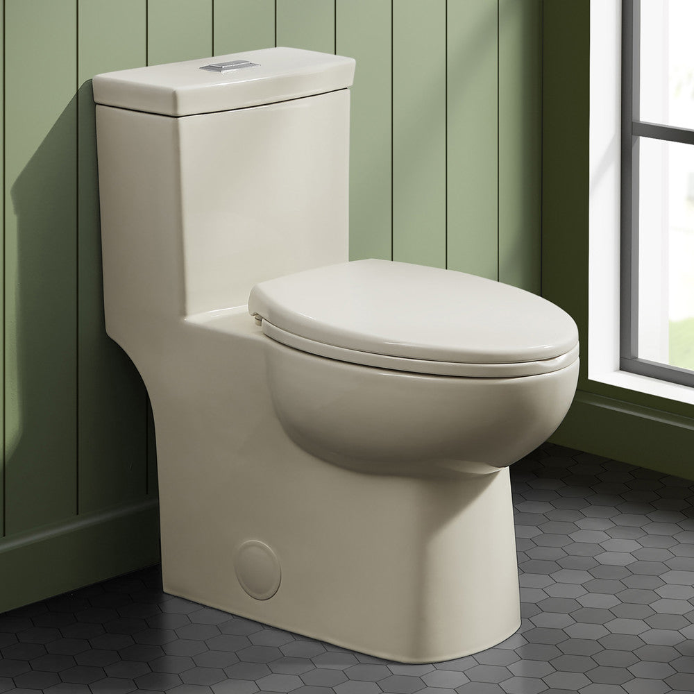 Swiss Madison Classe One-Piece 12" Rough-in 1.1/1.6 GPF Dual Top Flush Elongated Toilet in Glossy Bisque