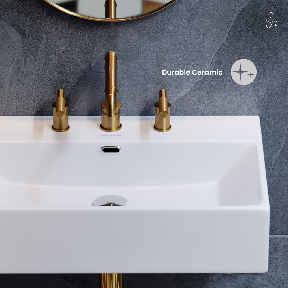 Swiss Madison Claire 24" Rectangle Wall-Mount Bathroom Sink with 8" Widespread Holes