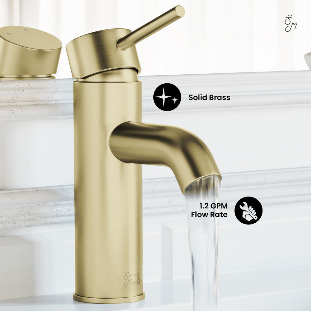 Swiss Madison Ivy Single Hole, Single-Handle, Bathroom Faucet in Brushed Gold