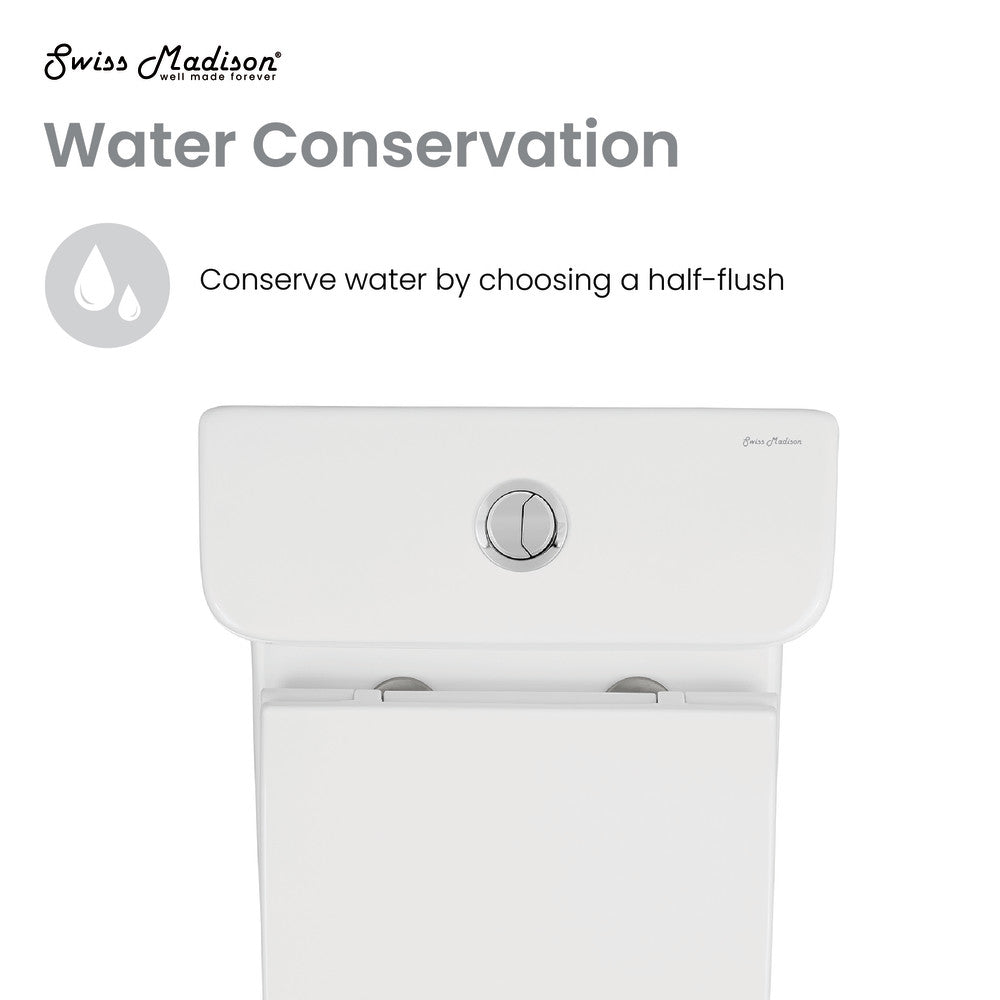 Swiss Madison Carre One-Piece Square Toilet Dual-Flush 1.1/1.6 gpf