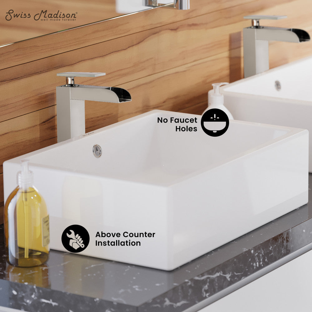 Swiss Madison Voltaire 17 Rectangle Ceramic Vessel Sink
