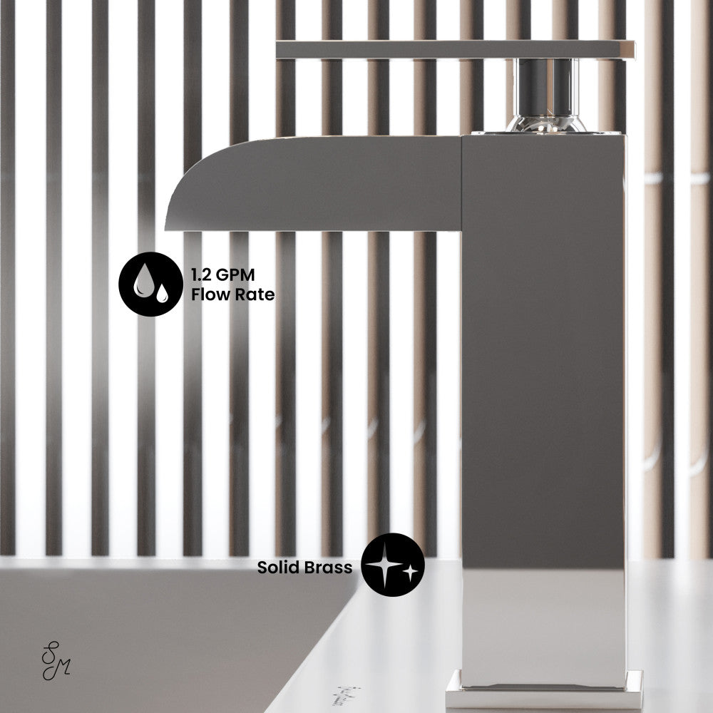 Swiss Madison Concorde Single Hole, Single-Handle, Waterfall Bathroom Faucet in Chrome
